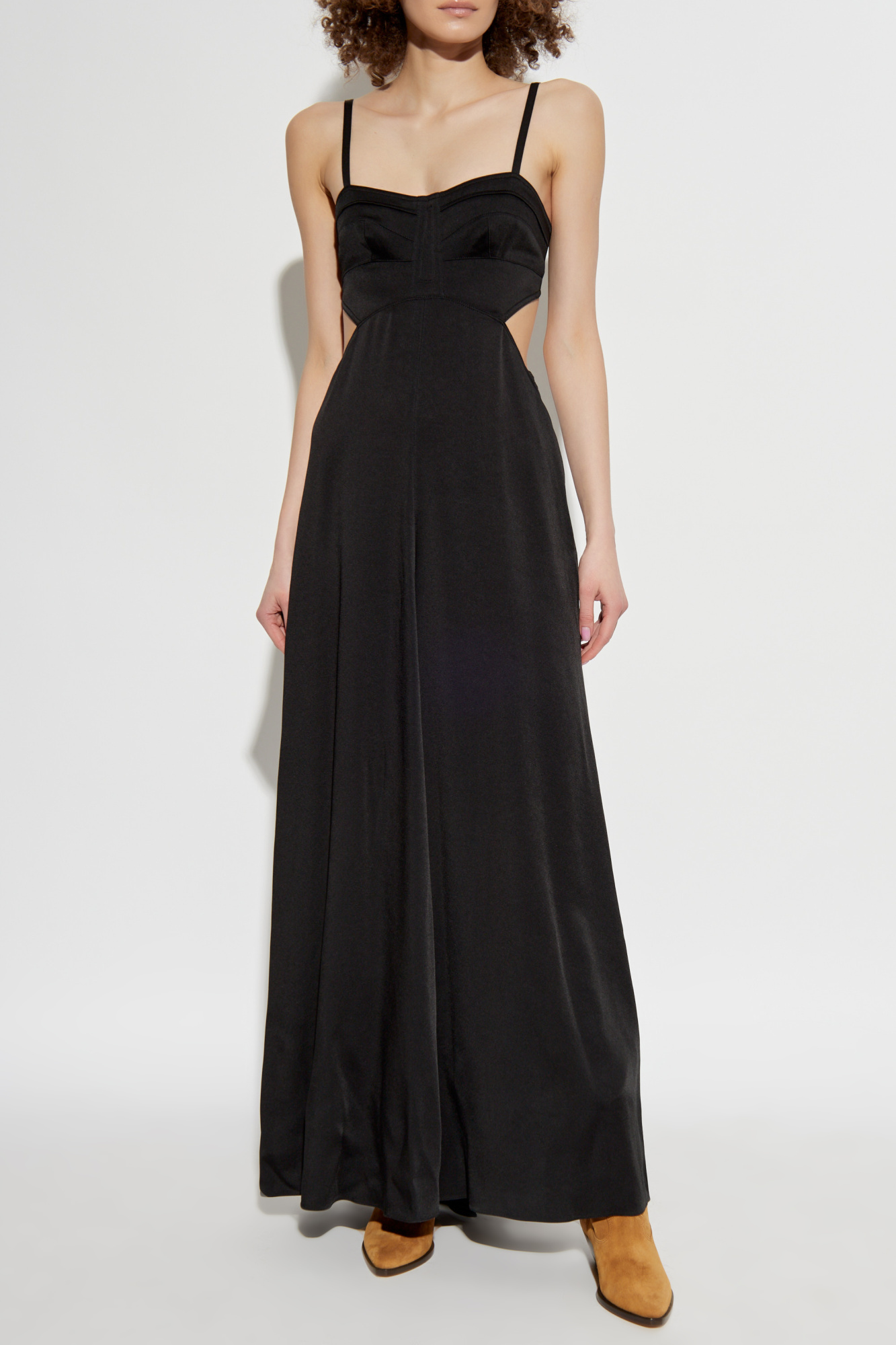 ワンピース Isabel Marant SS25 KANDIS LONG DRESS (RO0765FAC1J04I 01BK) KANDIS DRESS Woman black | ISABEL MARANT Official online store